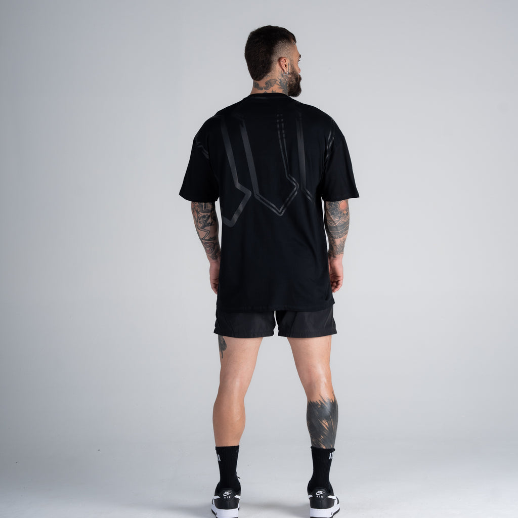 Camiseta Oversized Mith Nation Doodle Preto