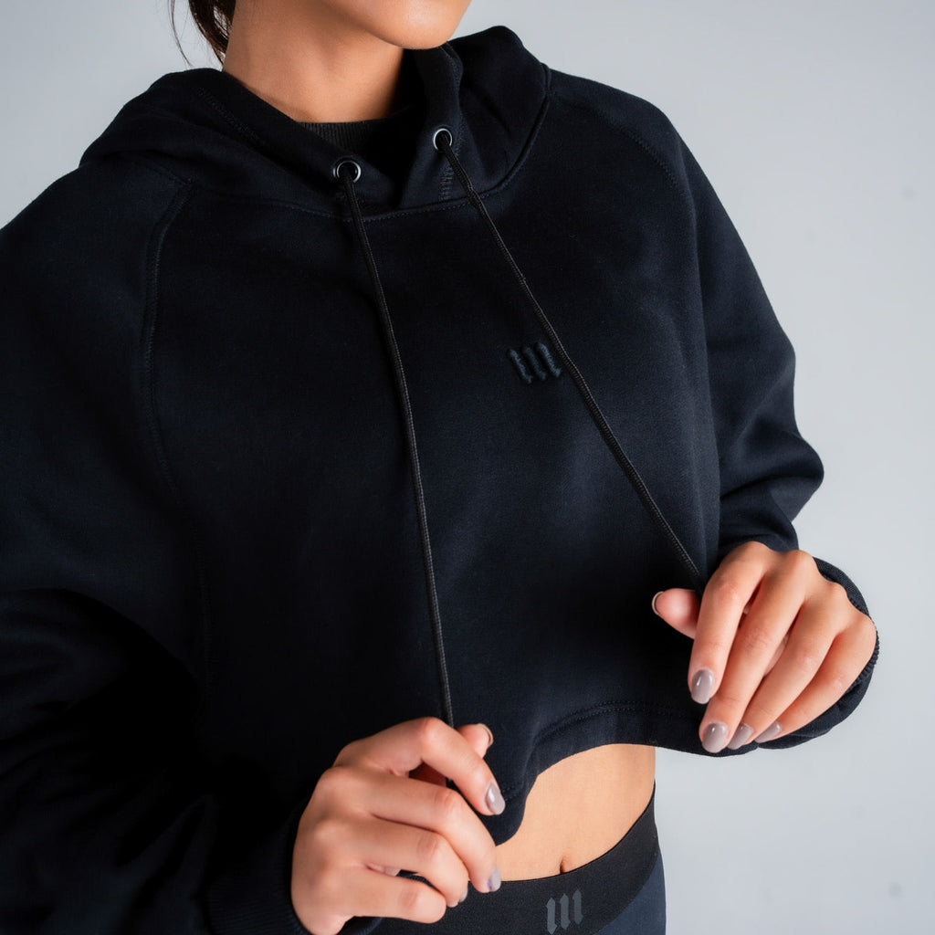 Cropped de Moletom Feminino Mith Nation Preto