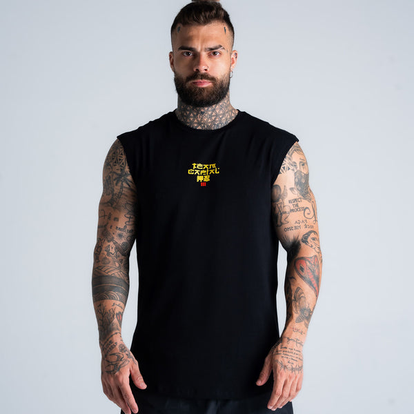 Regata Drop Shoulder Slevelles Comam Frutas Ranchi Preto