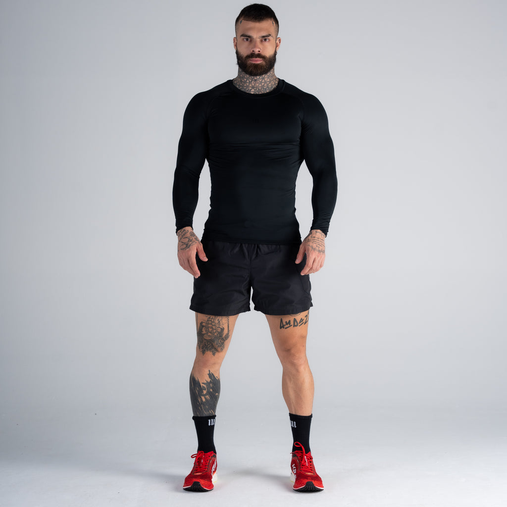 Camisa Compressão Manga Longa Raglan Mith Nation Preto