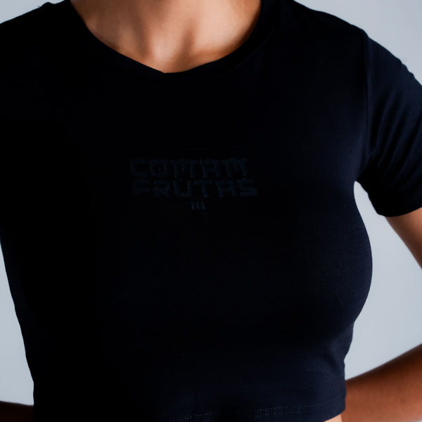 Cropped Básico Comam Frutas Logo Preto