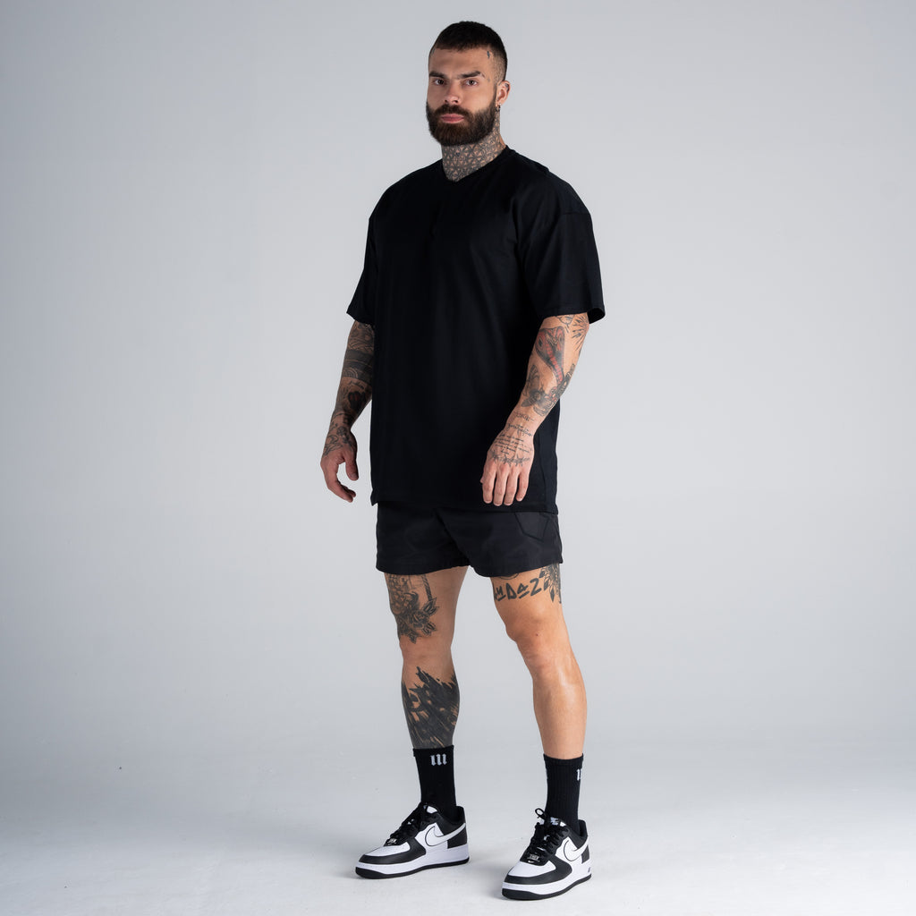 Camiseta Oversized Mith Nation Doodle Preto