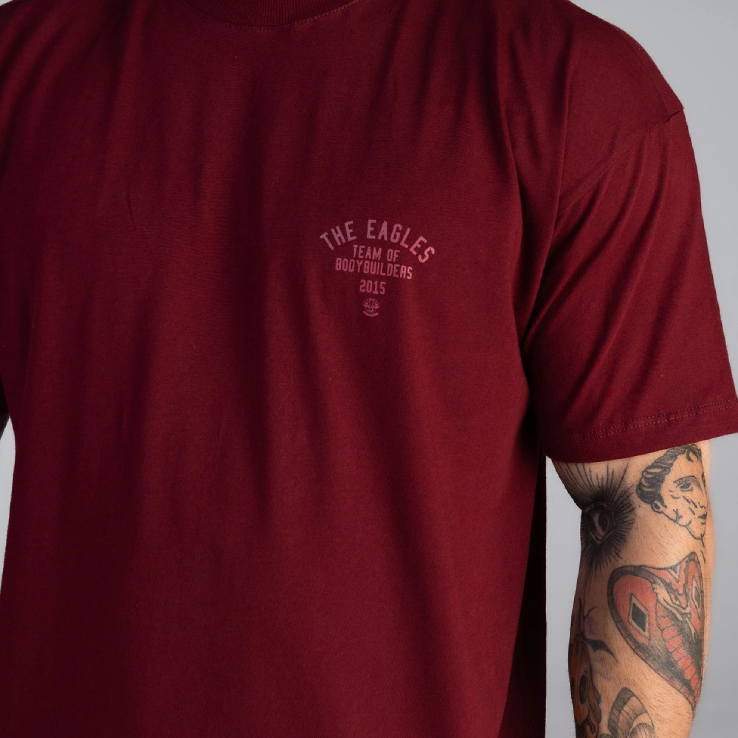 Camiseta Oversized Mith Army Team Bodybuilding Bordô