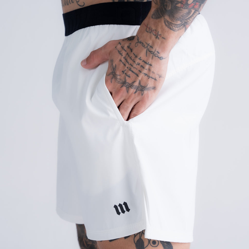 Shorts Curto de Tactel Performance Mith Nation Off White