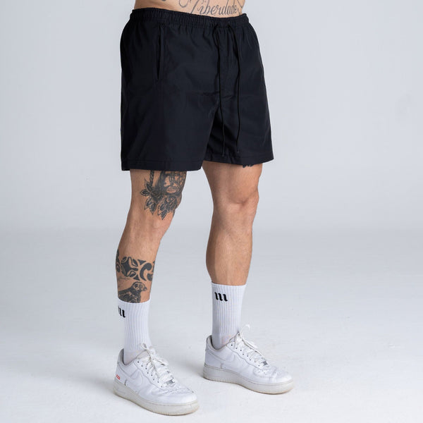 Shorts de Tactel Mith Nation Embroidery Preto