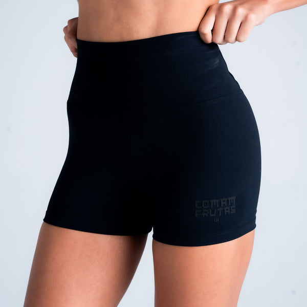 Shorts Feminino Comam Frutas Logo Preto