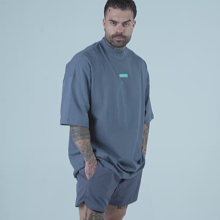 Camiseta Oversized Hazy Mith Aesthetics Cinza