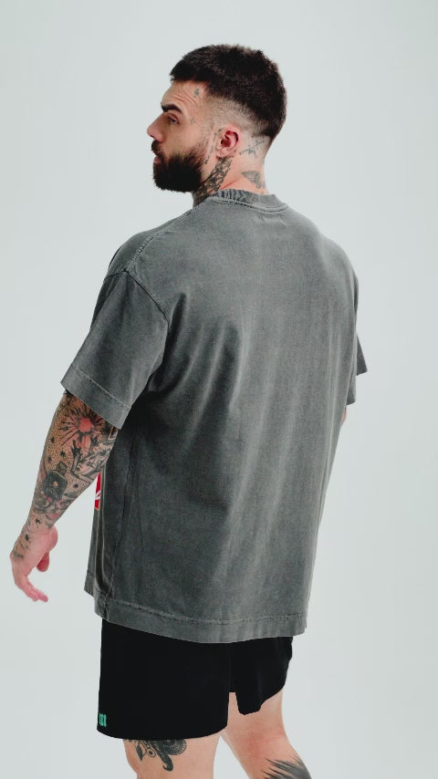 Camiseta Oversized Estonada Muhammad Ali Cinza