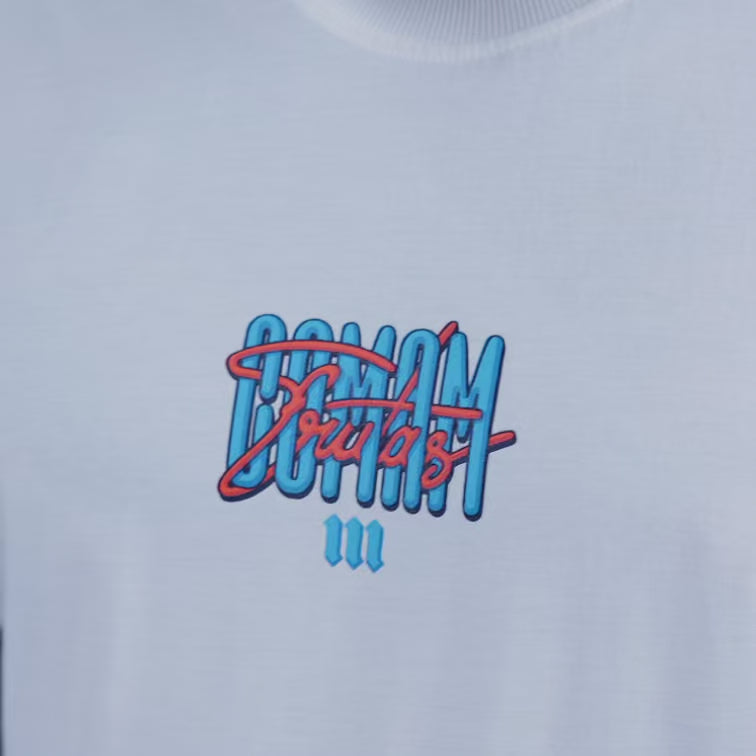Camiseta Oversized Comam Frutas Lettering Off White