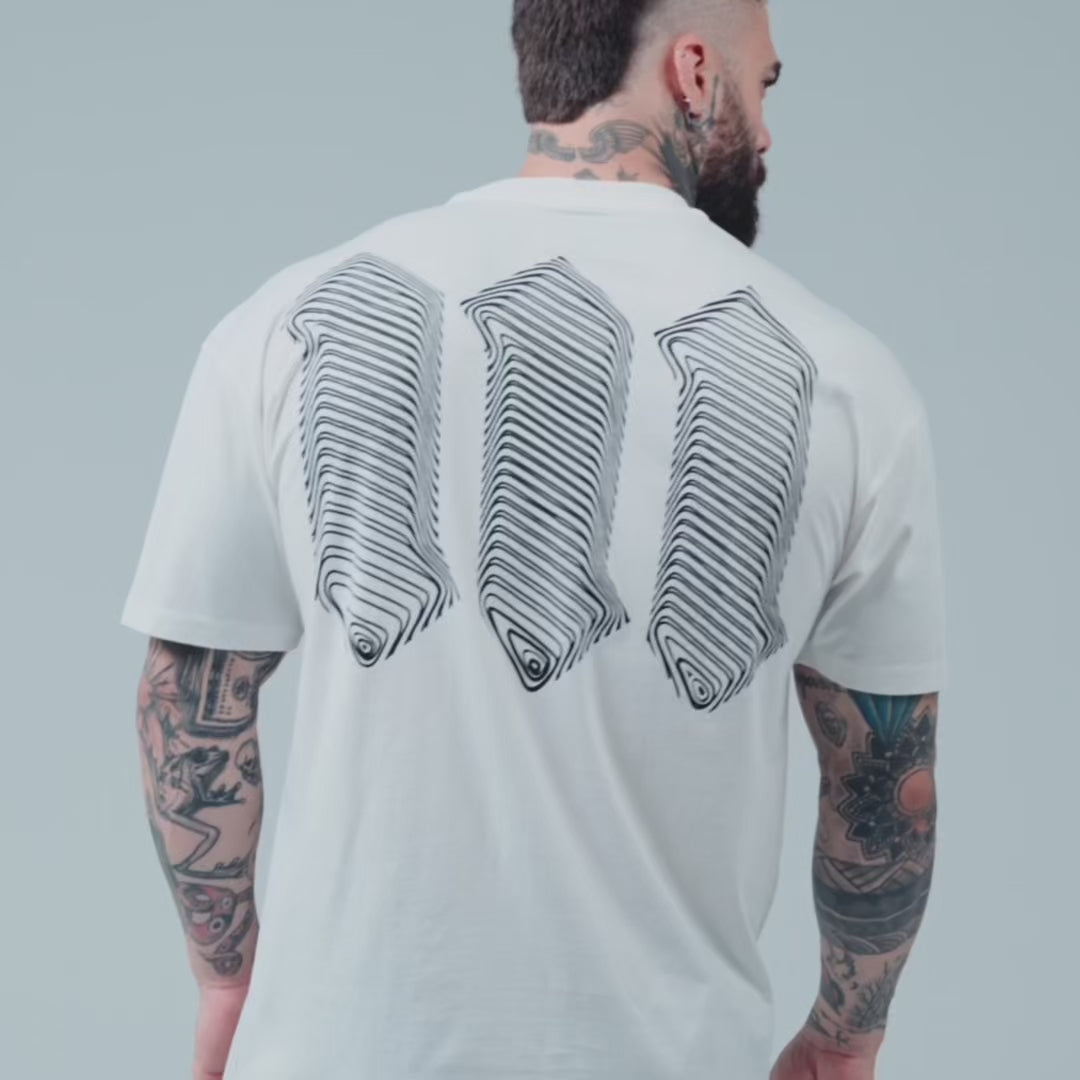 Camiseta Oversized Mith Nation Black Lines Off White